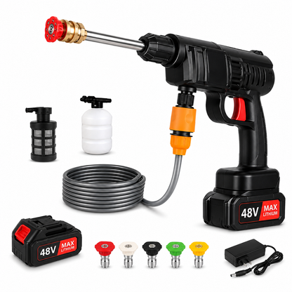 hidrolavadora inalámbrica 48v con 2 baterias /portatil y potente