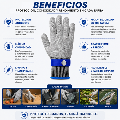 guante anticorte profesional nivel 5 /maxima protección