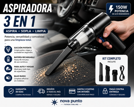 aspiradora portatil 3 en 1 de alta potencia